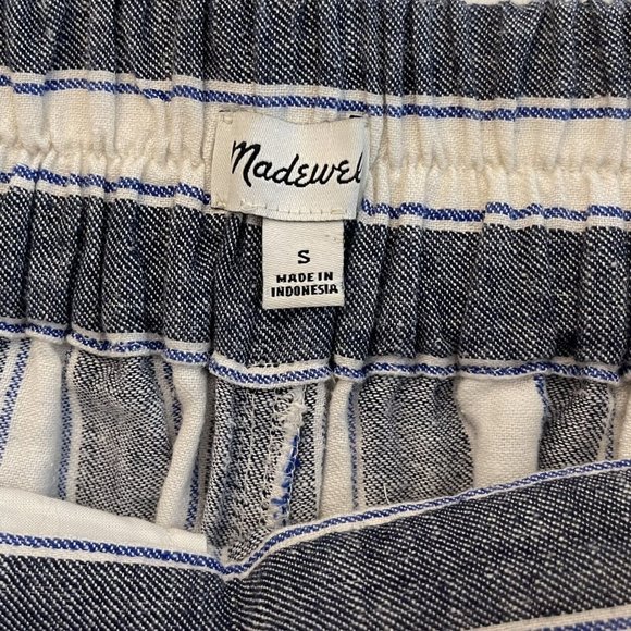 Madewell Linen Pants Size Small Pull On Wide Leg Cropped - Picture 9 of 11